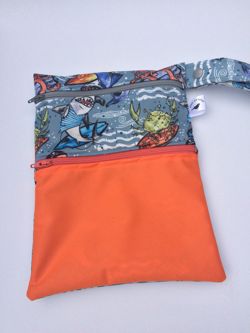 Dual pocket PUL zippered wetbag