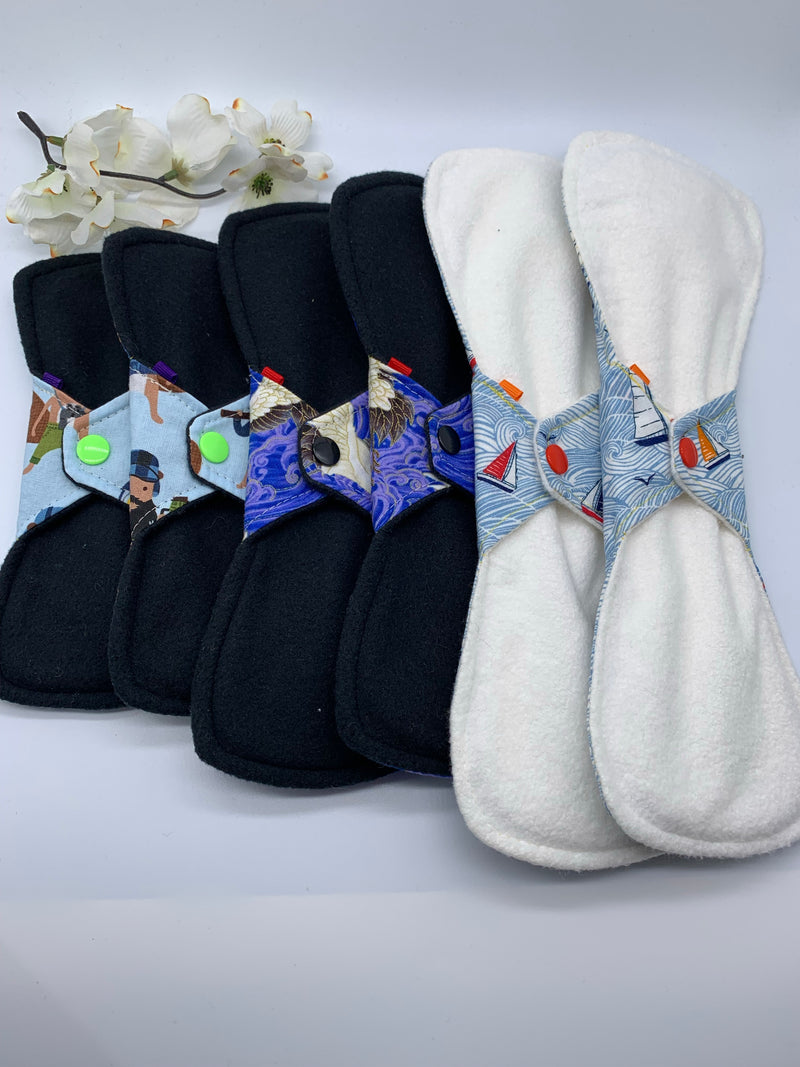 Blue Start me up set with wet bag and pad wrapper