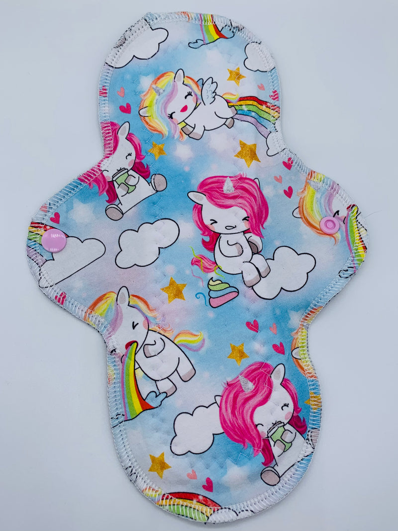 10” moderate flow cloth reusable pads “unicorn life”