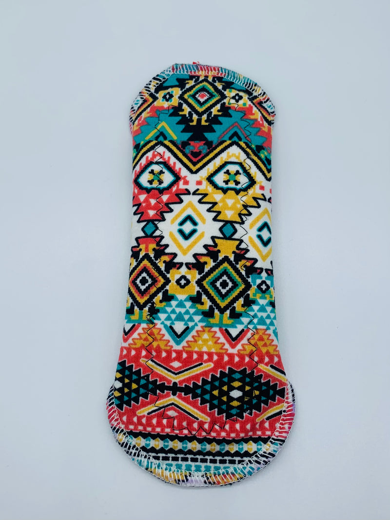 8” moderate flow cloth reusable pads “Aztec vibes”
