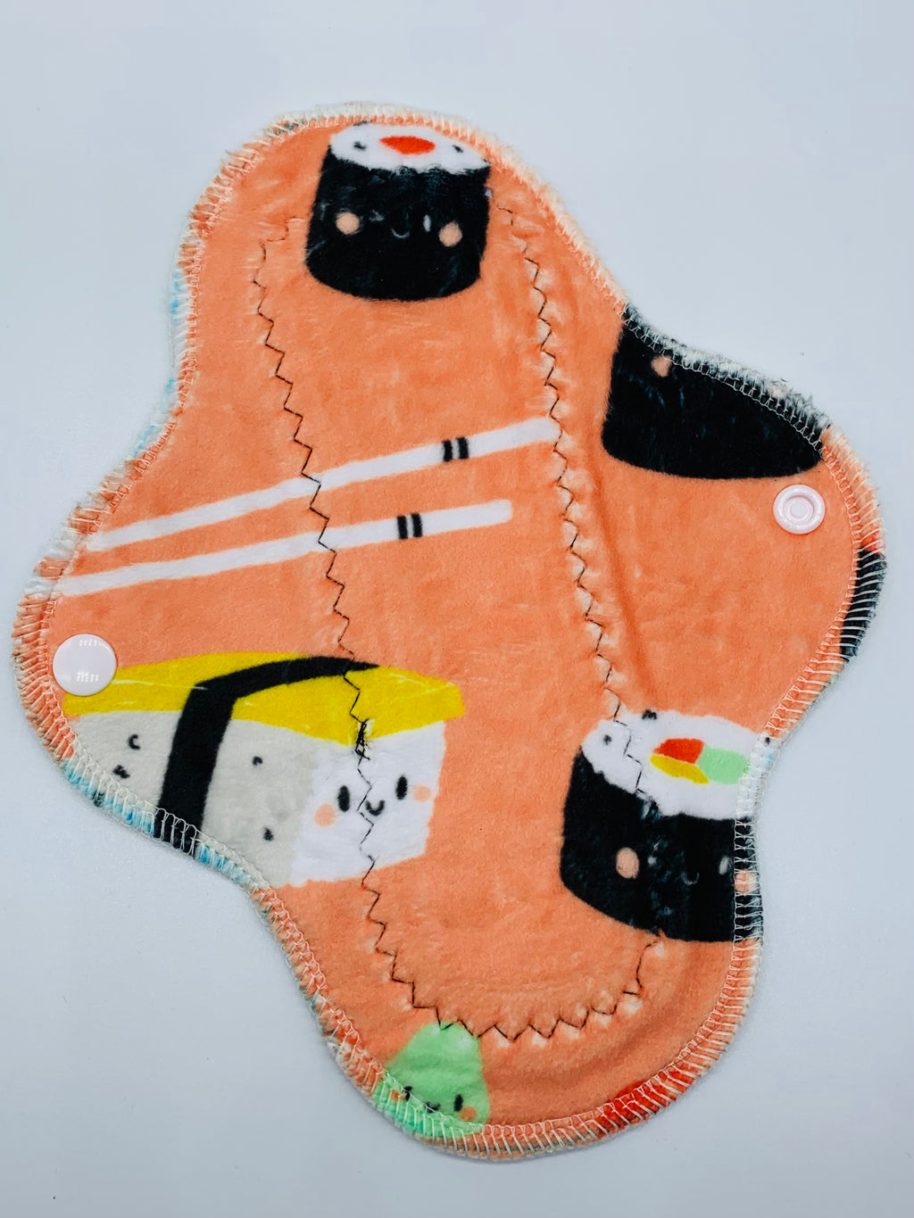 Moderate flow PUL cloth reusable pad “sushi date”