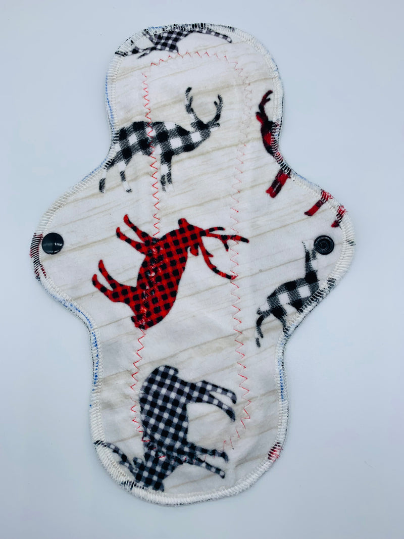 10” moderate flow cloth reusable pad “Deer Winter”