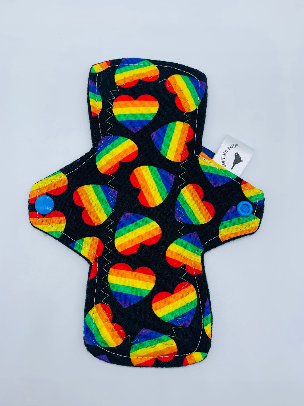 8” heavy flow cloth reusable pad “rainbow love”