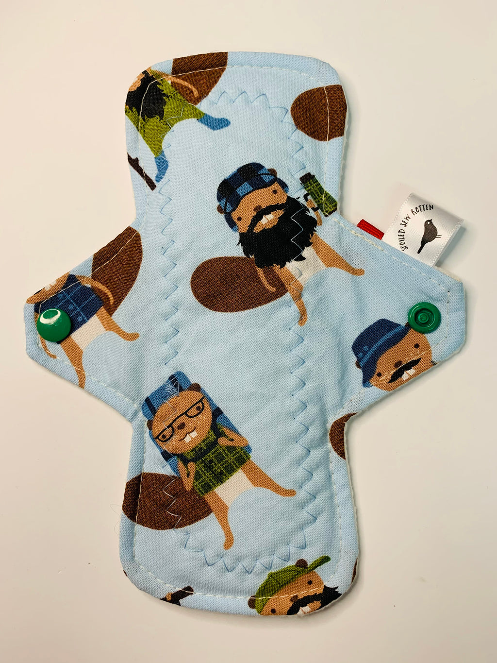 8” moderate flow bamboo Sherpa PUL backed cloth reusable pads