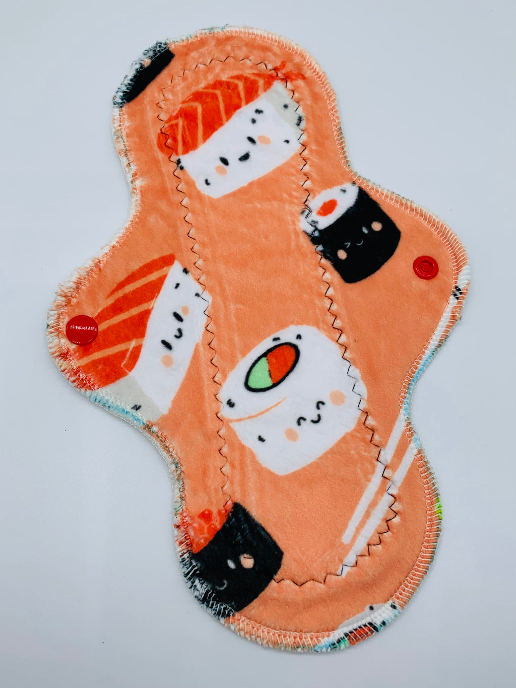 Moderate flow PUL cloth reusable pad “sushi date”