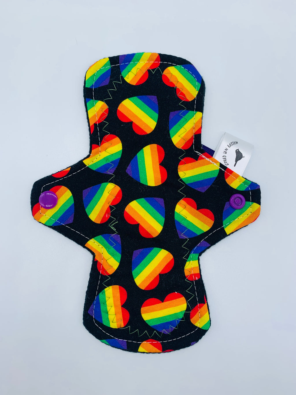 8” light flow cloth reusable pad “rainbow love”