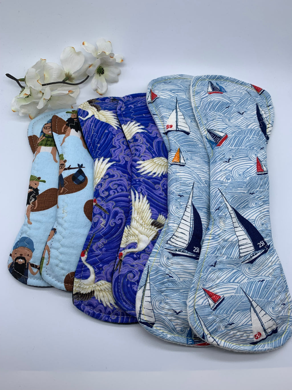 Blue Start me up set with wet bag and pad wrapper