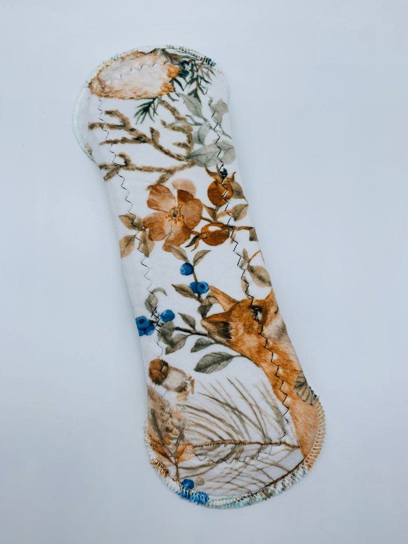 Moderate flow PUL cloth reusable pad “woodland whimsy”