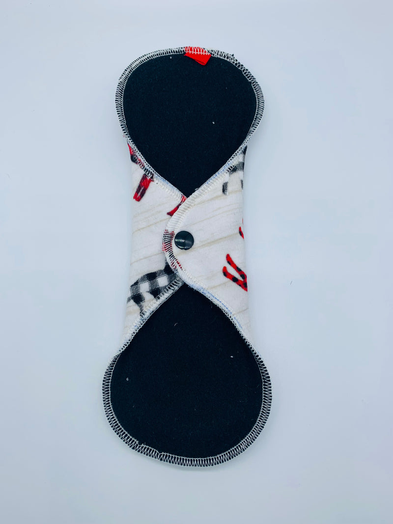 10” moderate flow cloth reusable pad “Deer Winter”