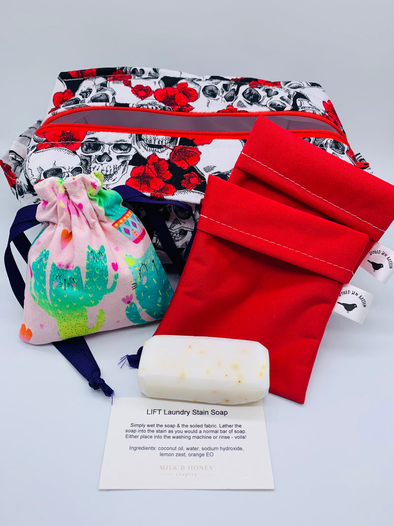 Complete cloth pad laundry set “clean as a whistle”